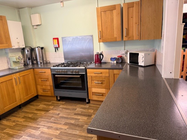 The hall's fully equipped kitchen